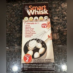Smart Whisk As Seen on TV 7 Utensils In 1 Scramble Stir Grip Strain Mix Set of 2